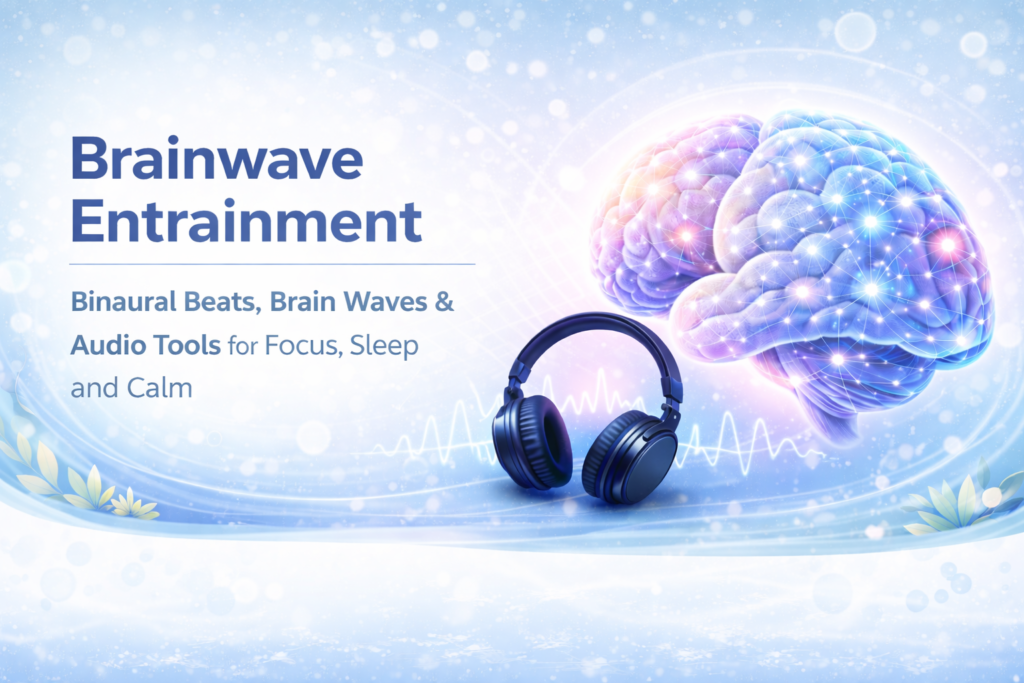 Brainwave entrainment audio waves and brain health concept