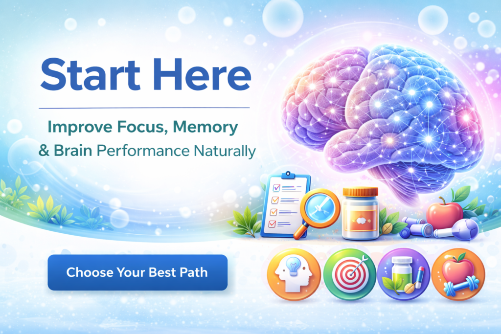 Start Here featured image showing brain health support for focus, memory, and cognitive performance