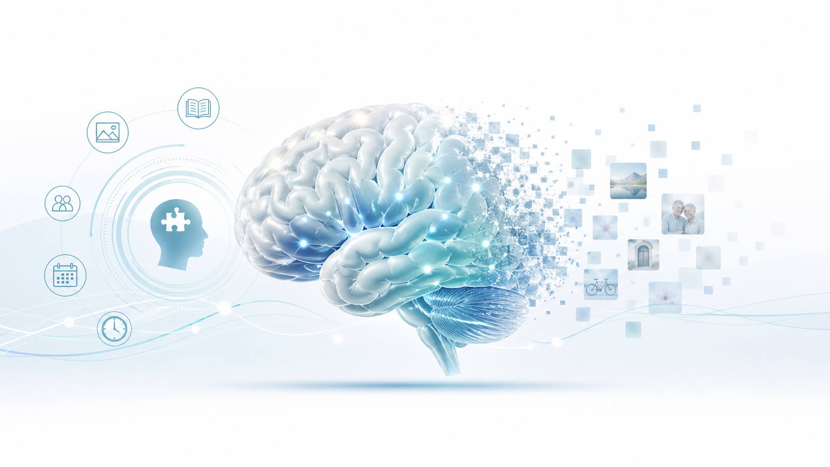 What is memory loss featured image with glowing brain and subtle recall concept